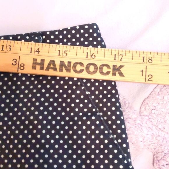 Cotton Stretchy Capri Black White Dots Sz 12 - Picture 6 of 9